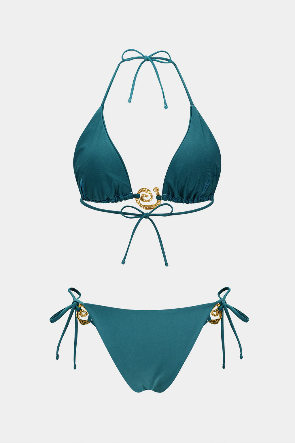 Ensemble bikini à nouer décor métallique