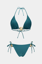 Ensemble bikini à nouer décor métallique