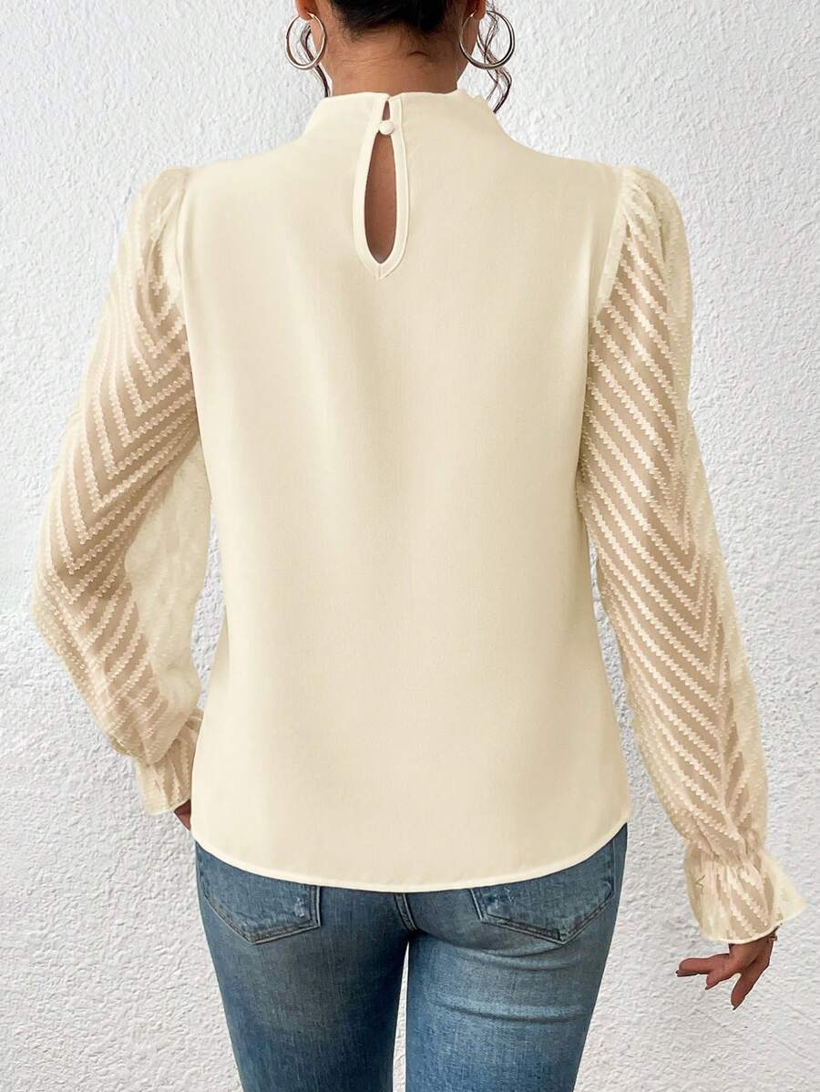 Blouse Elena – Manches Voile Élégantes