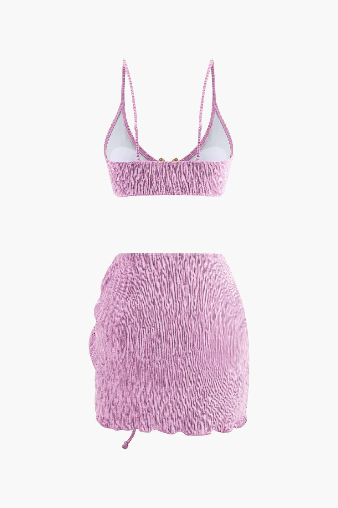 Ensemble bikini texturé avec jupe drapée