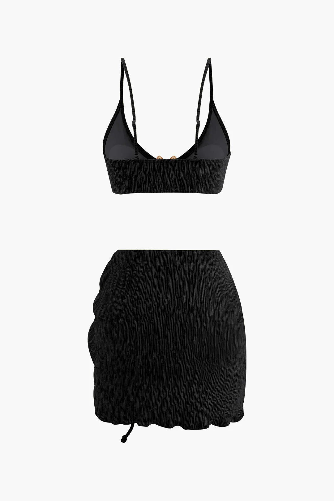 Ensemble bikini texturé avec jupe drapée