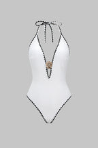 Maillot 1 pièce sculptant décolleté profond