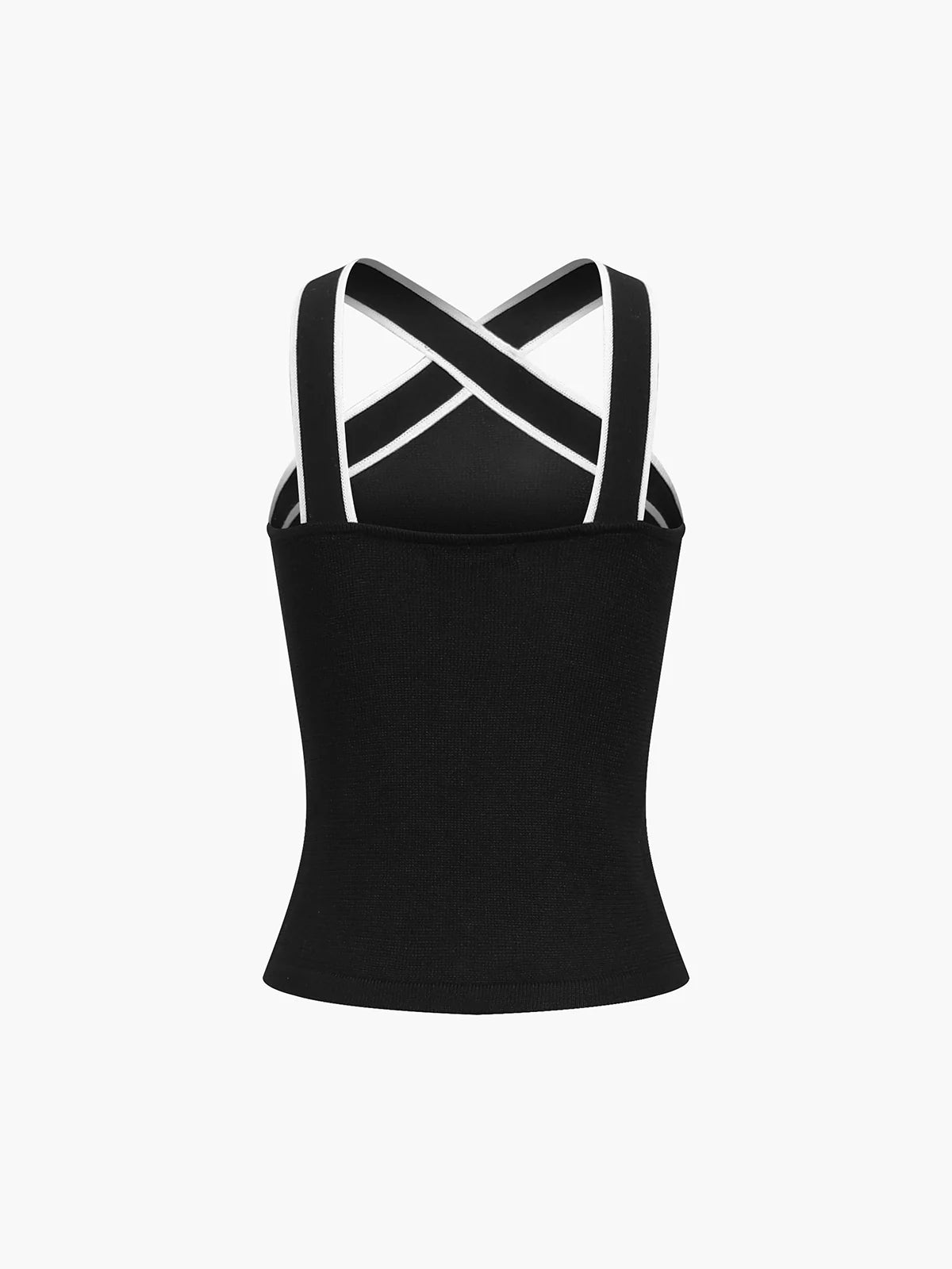 Haut en tricot à bretelles contrastées