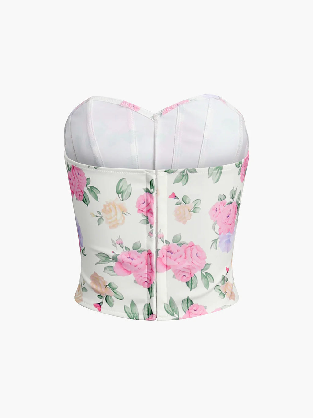 Corset Bustier Fleuri Col en Cœur