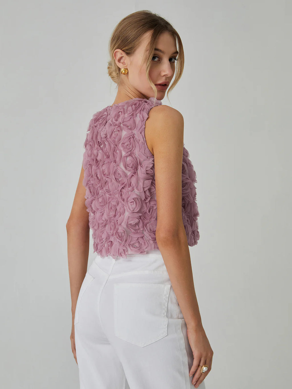 Haut à Roses en Relief