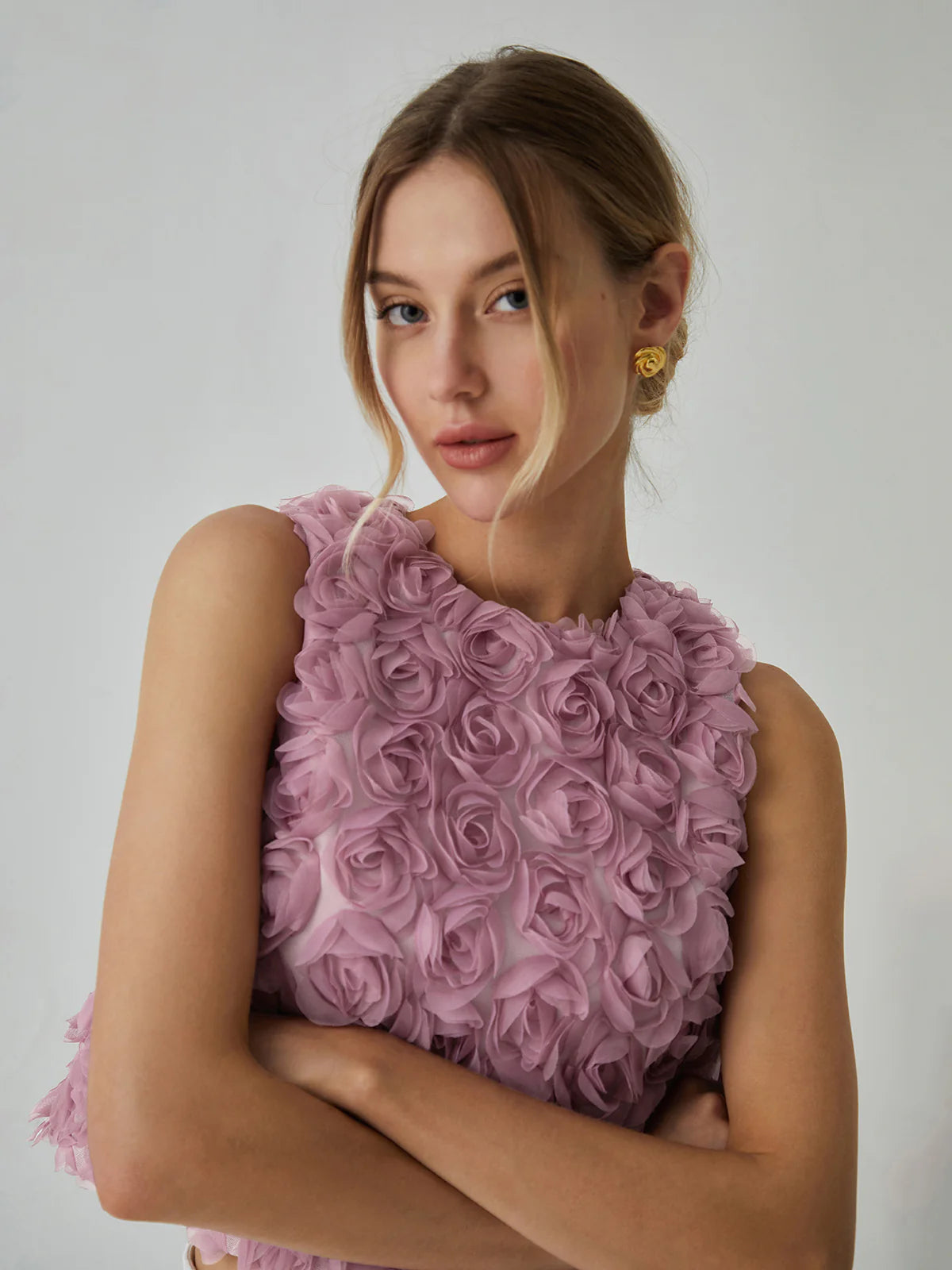 Haut à Roses en Relief