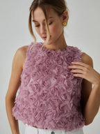 Haut à Roses en Relief