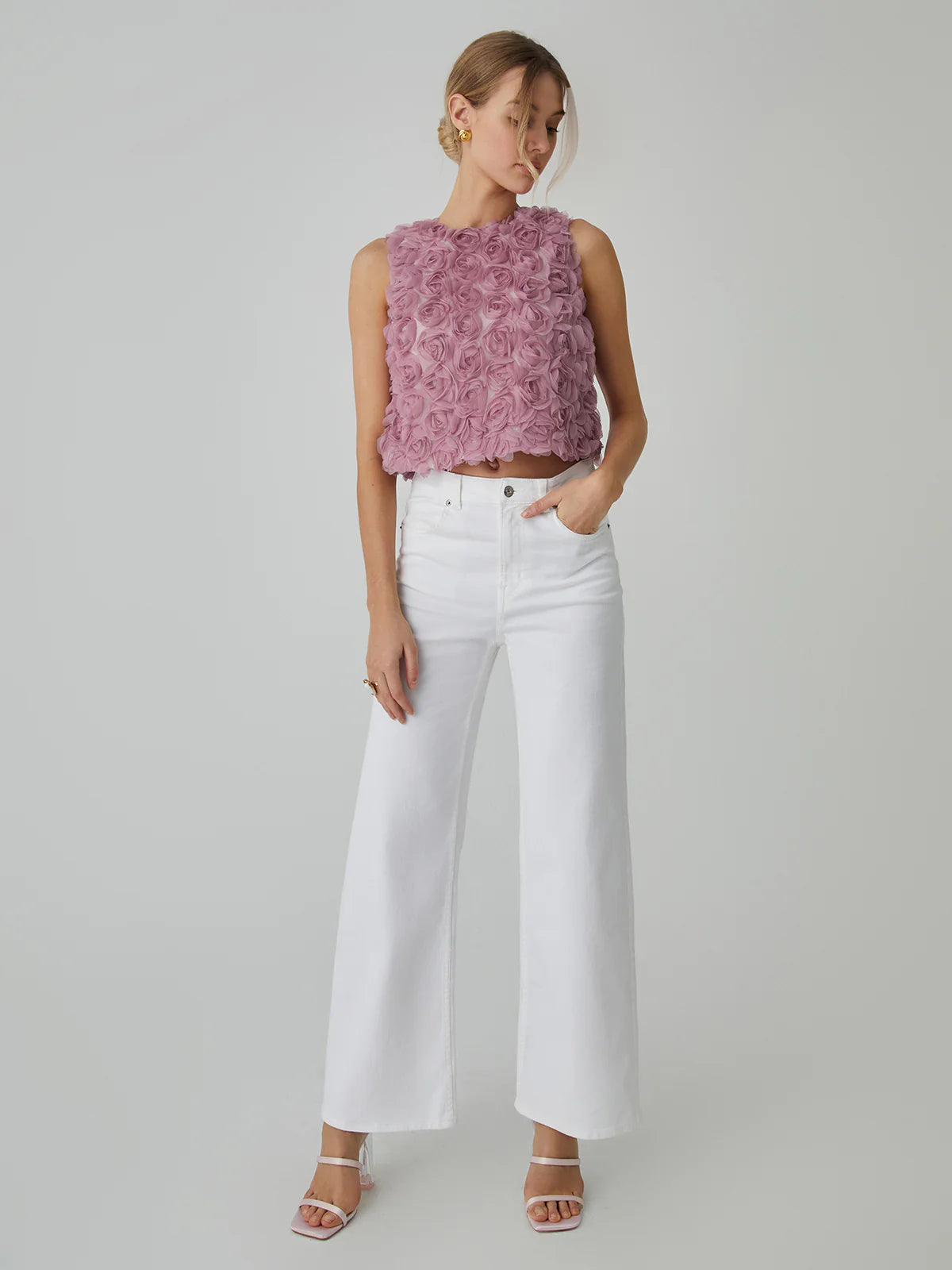 Haut à Roses en Relief