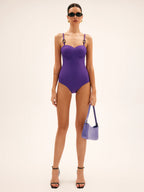 Maillot 1 pièce à bretelles bijoux