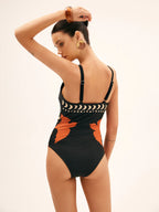 Ensemble maillot & jupe imprimé oiseaux