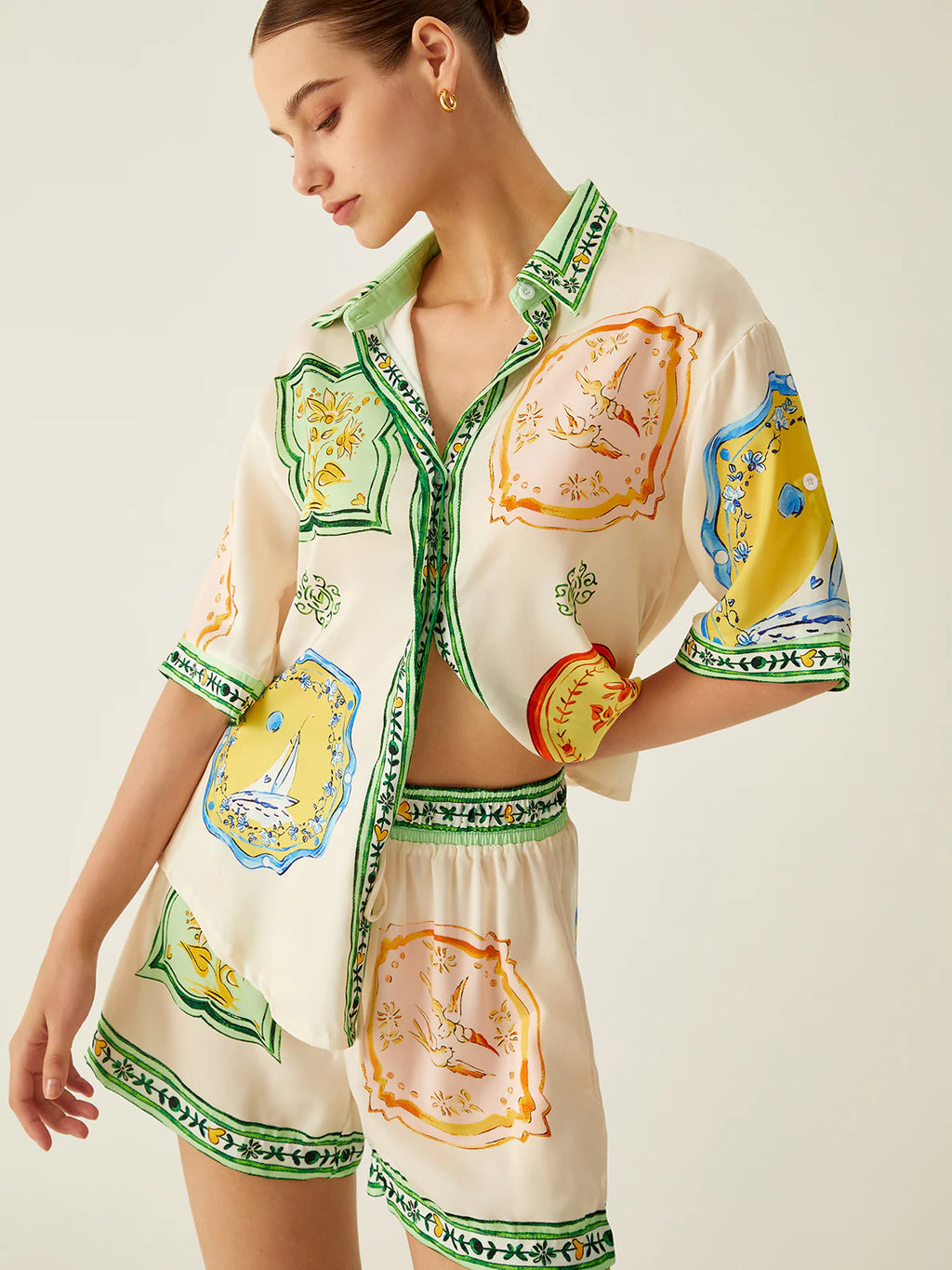 Ensemble chemise oversize imprimé été