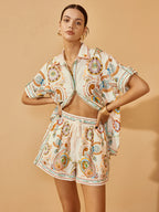 Ensemble chemise short imprimé paisley