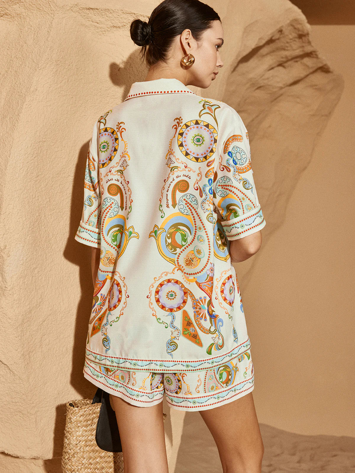 Ensemble chemise short imprimé paisley