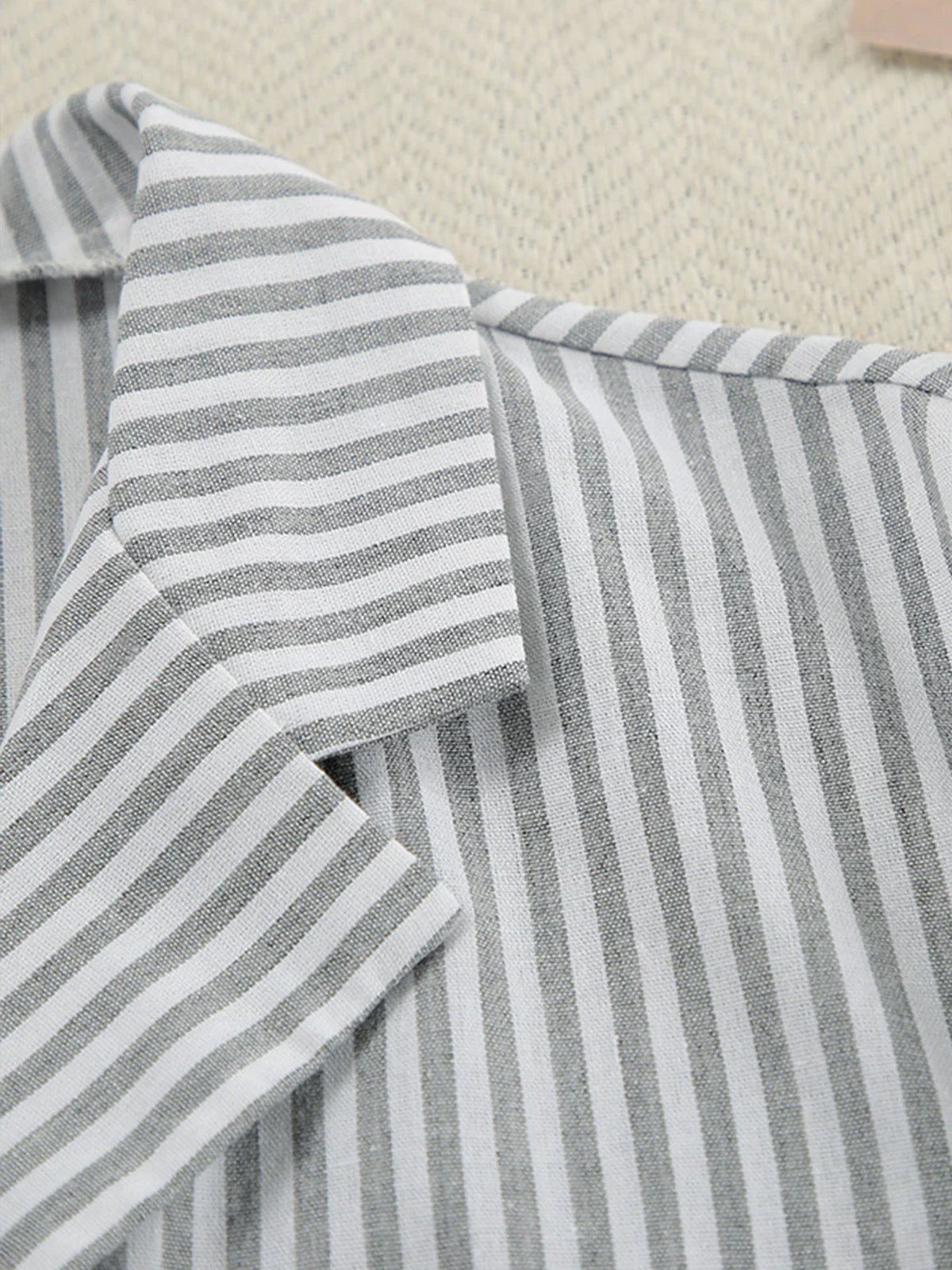 Ensemble rayé blazer et pantalon taille élastique