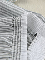 Ensemble rayé blazer et pantalon taille élastique