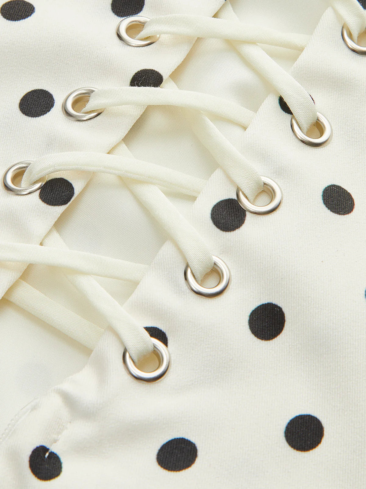 POLKA Robe à dos lacets à pois