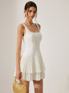 MARIA Robe plissée à encolure carrée