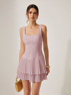 MARIA Robe plissée à encolure carrée