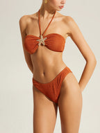 bikini bandeau étoile de mer & jupe