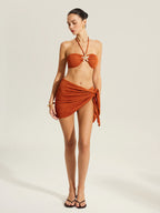 bikini bandeau étoile de mer & jupe