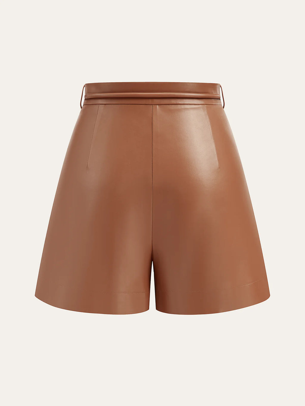 Short plissé en simili cuir