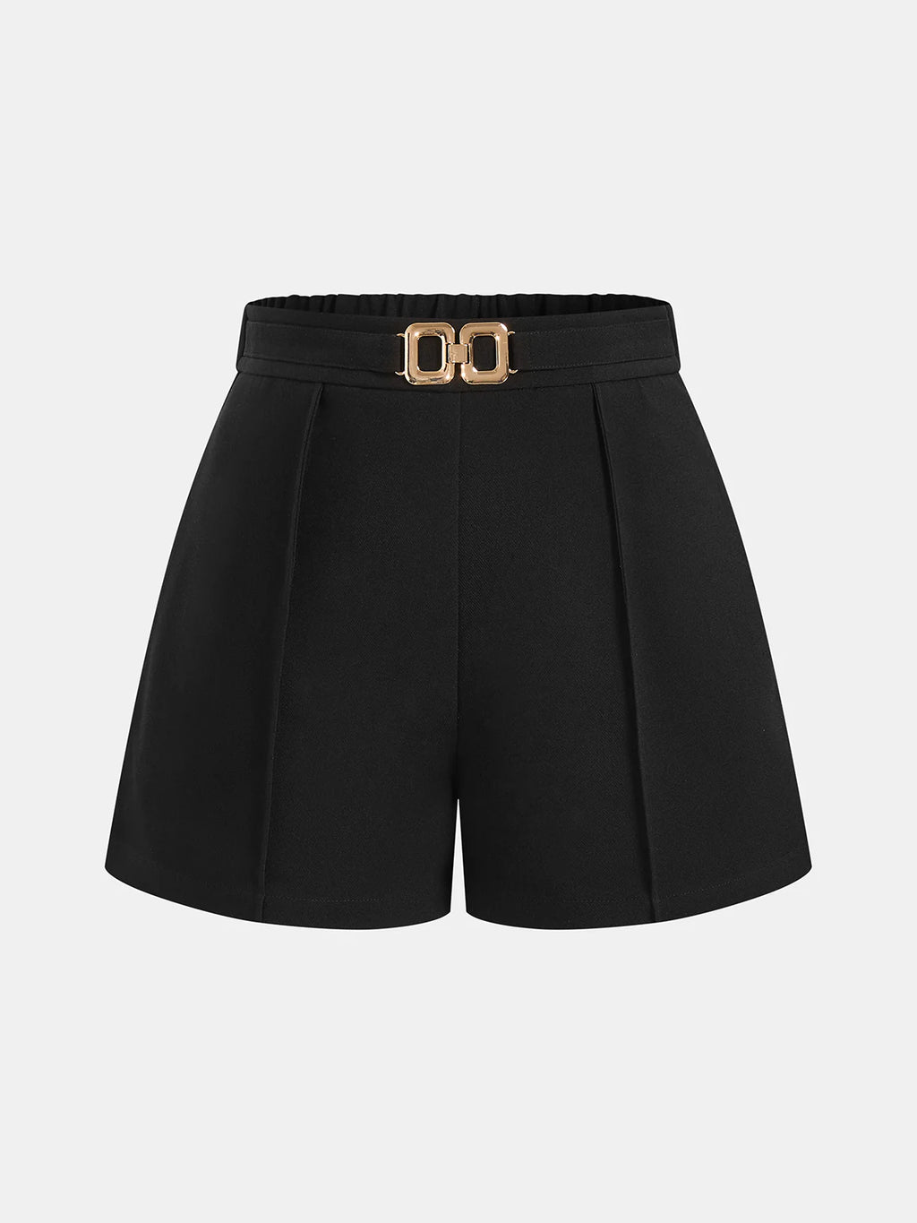 Short taille mi-haute à boucle dorée