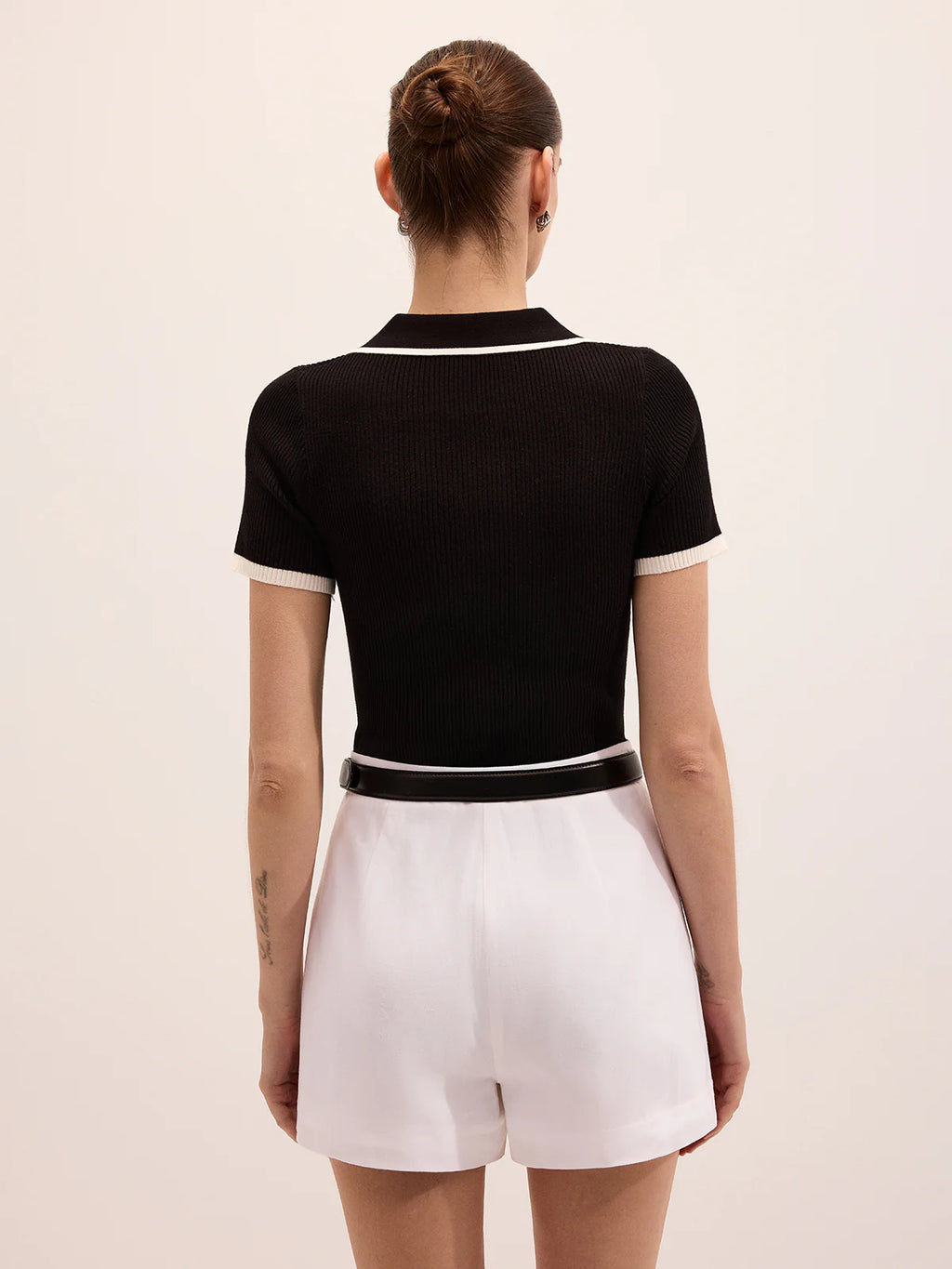 Polo manches courtes maille côtelée