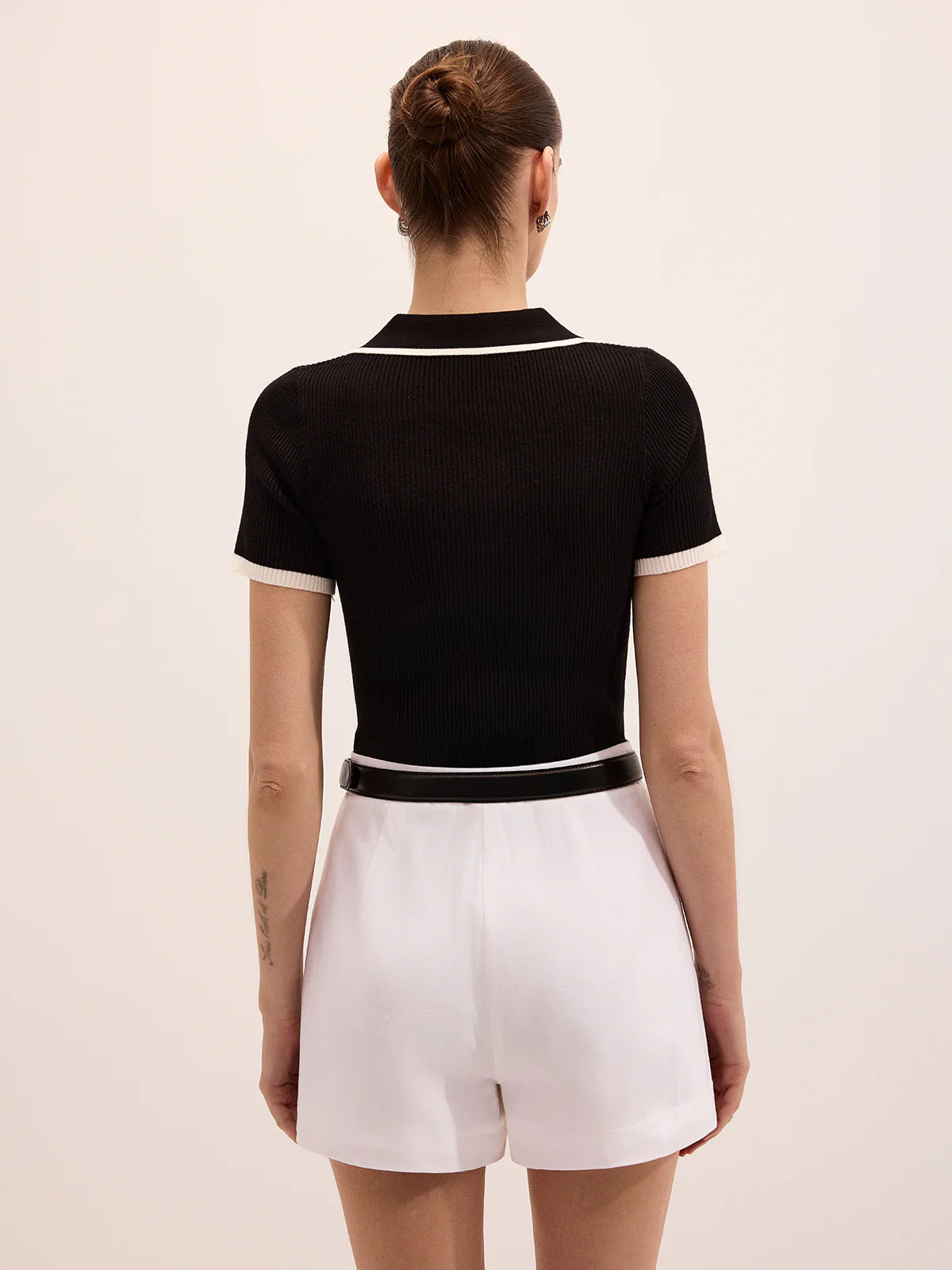 Polo manches courtes maille côtelée