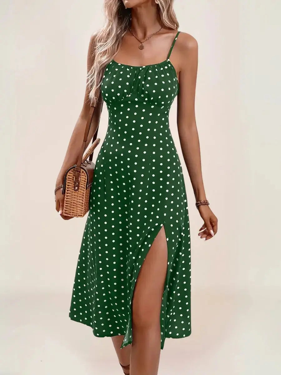 Zahra Robe Midi Bohème Rétro Pois - ComfySweet
