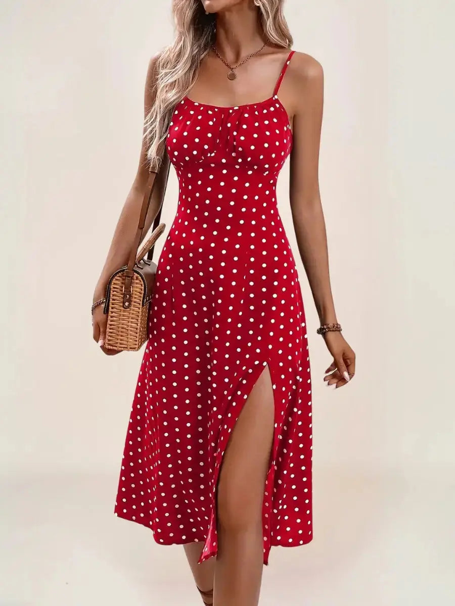 Zahra Robe Midi Bohème Rétro Pois - ComfySweet