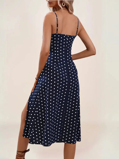 Zahra Robe Midi Bohème Rétro Pois - ComfySweet