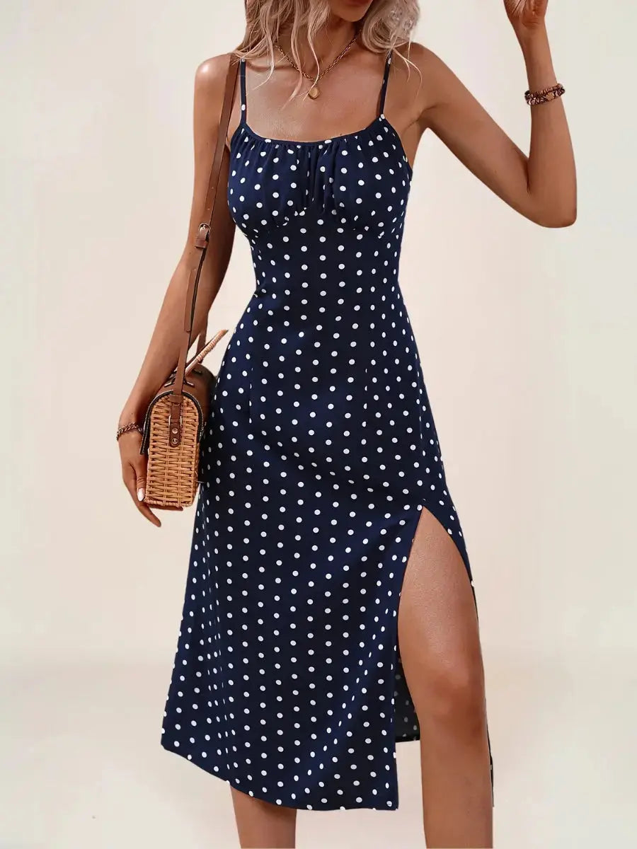 Zahra Robe Midi Bohème Rétro Pois - ComfySweet