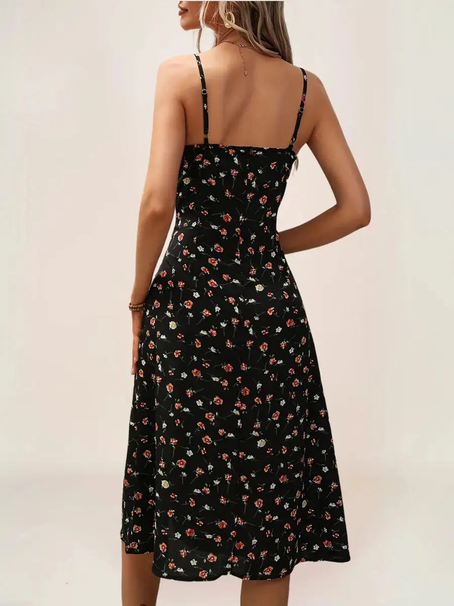 Dalila Robe Midi Bohème Fleurs Délicates - ComfySweet