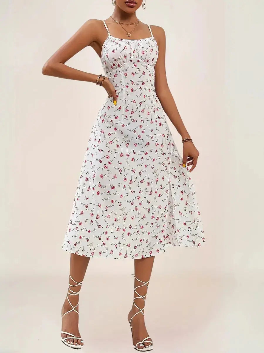 Dalila Robe Midi Bohème Fleurs Délicates - ComfySweet