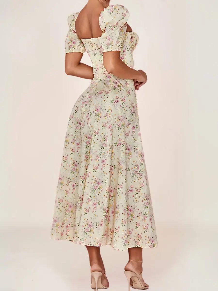 Althéa Robe Bohème Florale Manches Bouffantes - ComfySweet