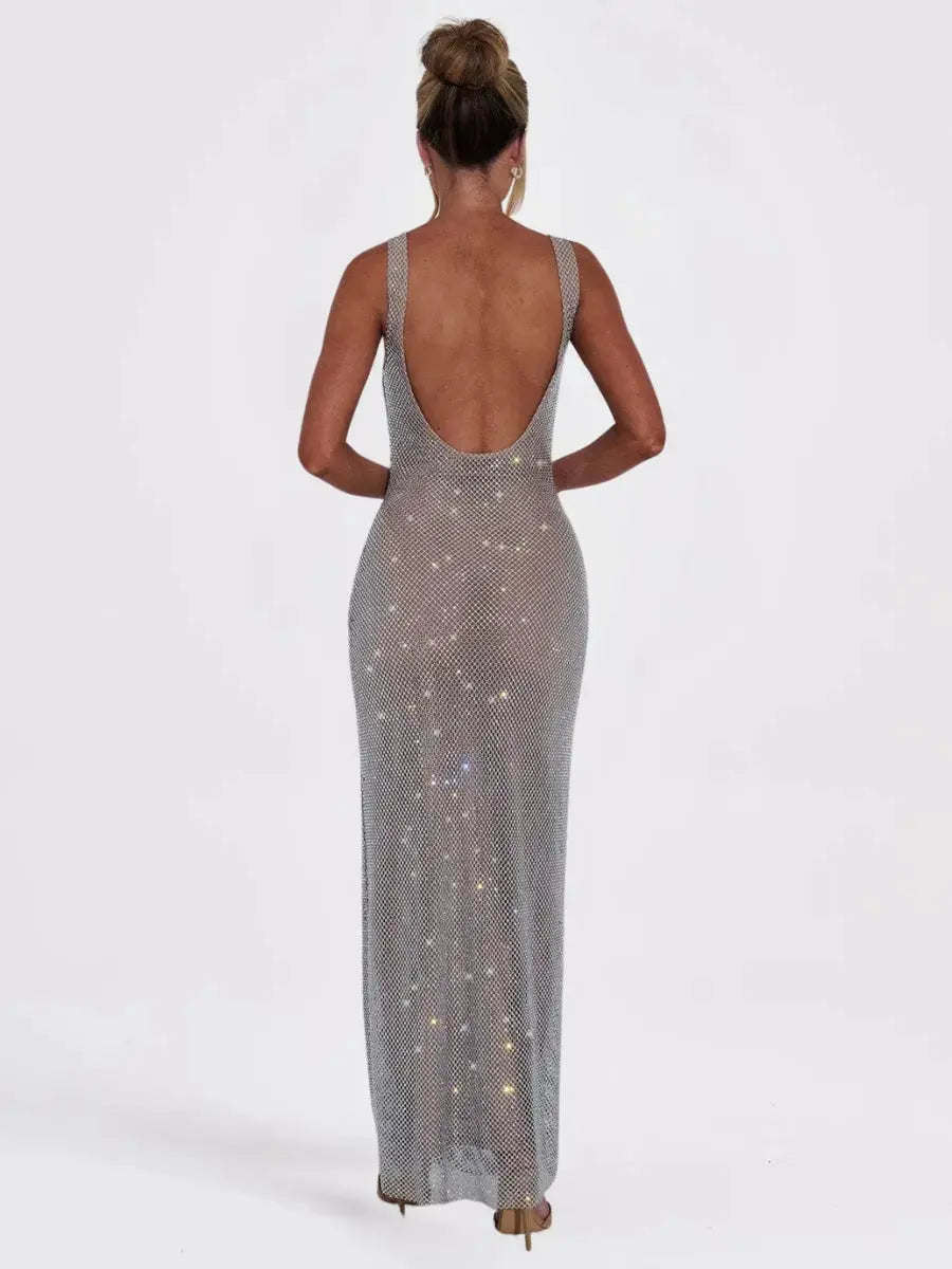 Nalia Robe Maxi Sequins Dos-Nu - ComfySweet