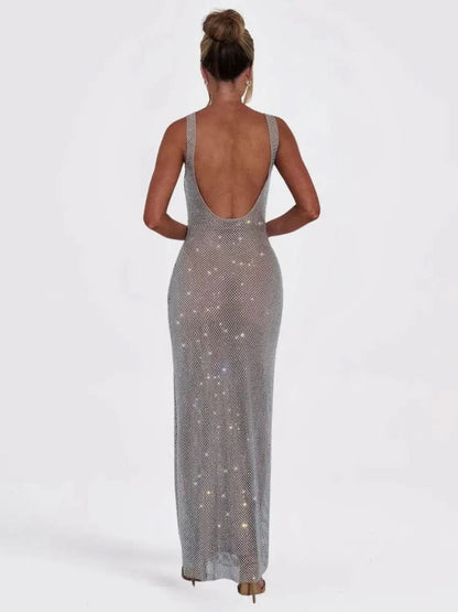 Nalia Robe Maxi Sequins Dos-Nu - ComfySweet