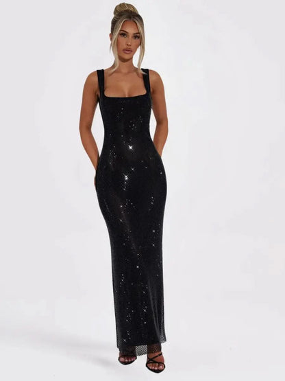 Nalia Robe Maxi Sequins Dos-Nu - ComfySweet