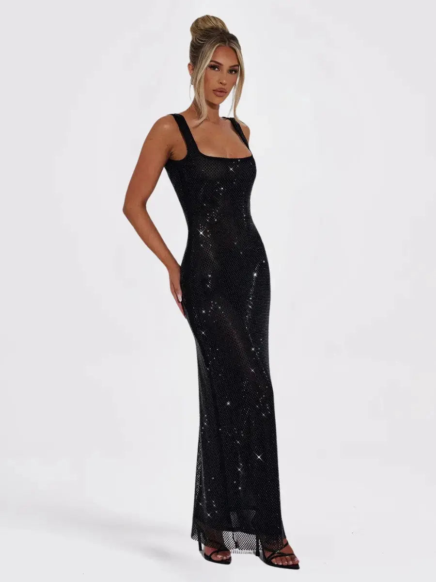 Nalia Robe Maxi Sequins Dos-Nu - ComfySweet