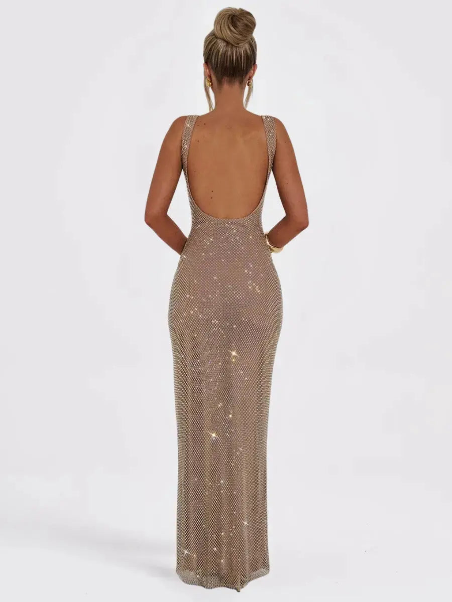 Nalia Robe Maxi Sequins Dos-Nu - ComfySweet