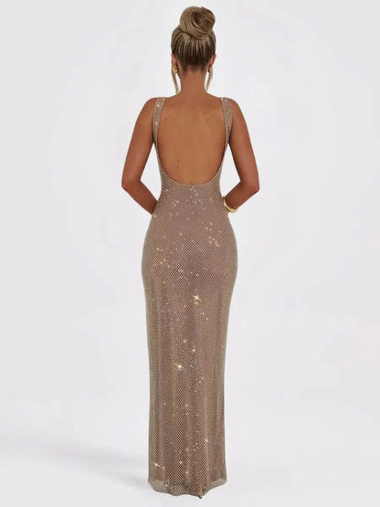 Nalia Robe Maxi Sequins Dos-Nu - ComfySweet