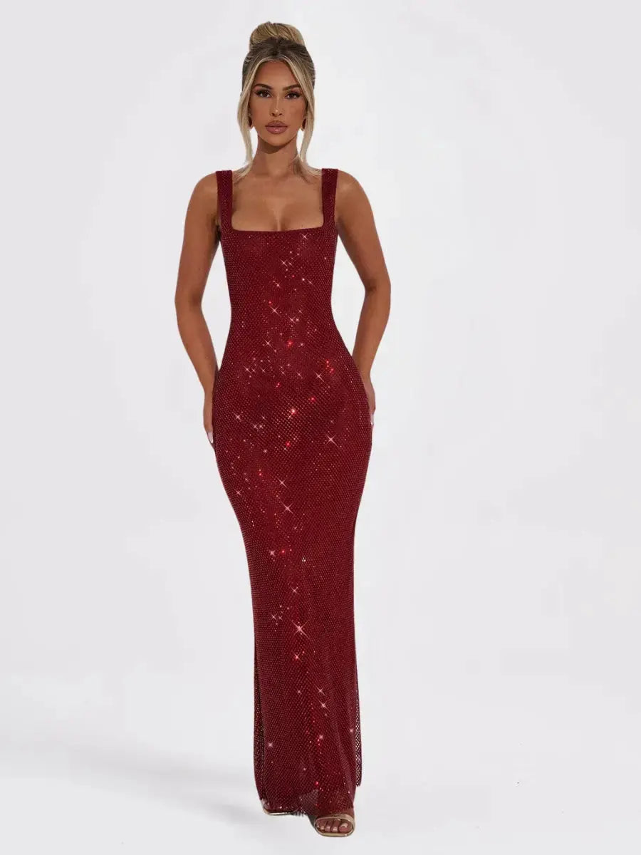 Nalia Robe Maxi Sequins Dos-Nu - ComfySweet
