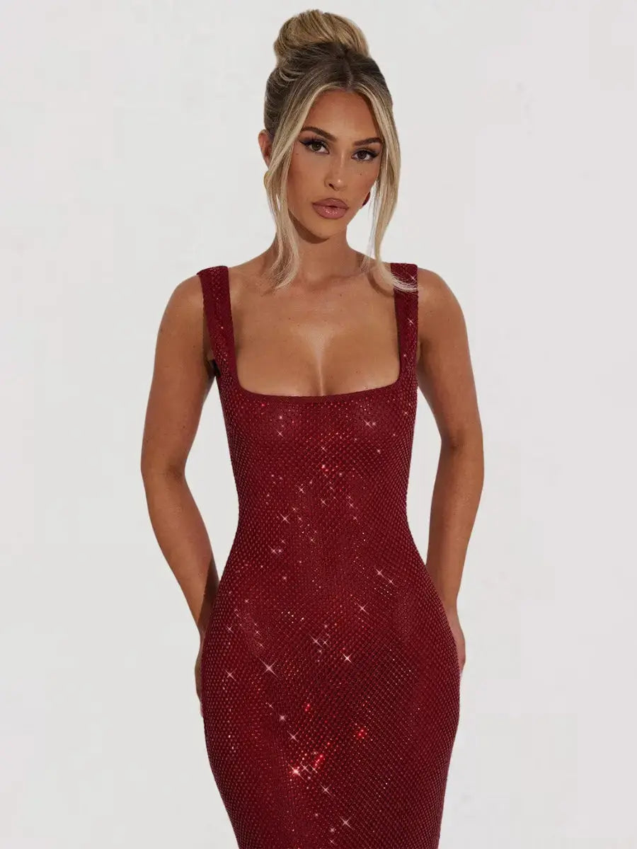 Nalia Robe Maxi Sequins Dos-Nu - ComfySweet
