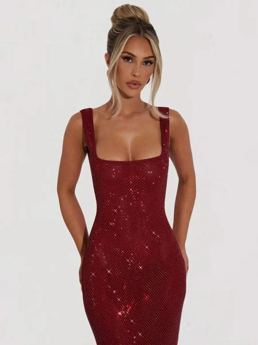 Nalia Robe Maxi Sequins Dos-Nu - ComfySweet