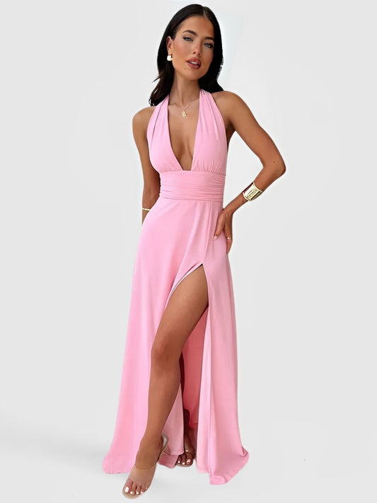 Ariella Robe Maxi Fendue à Dos Nu