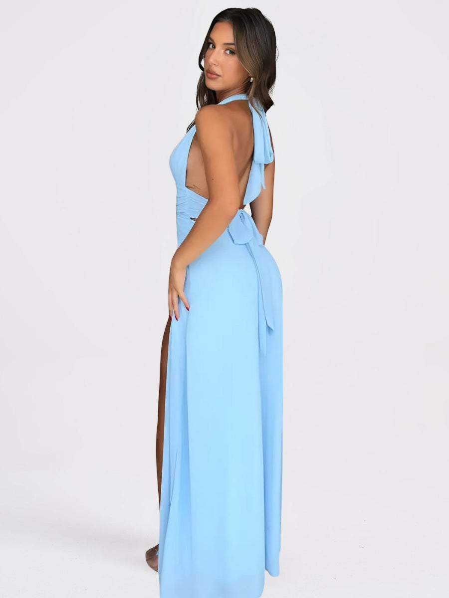 Ariella Robe Maxi Fendue à Dos Nu