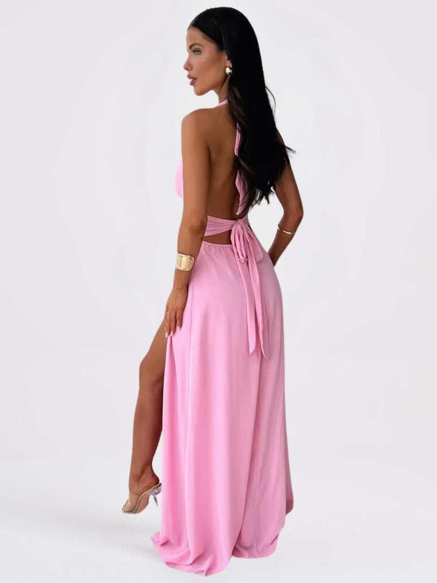 Ariella Robe Maxi Fendue à Dos Nu