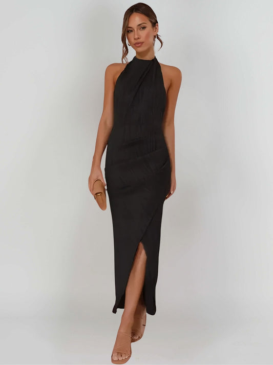Mirena Robe Longue Halter Fendue