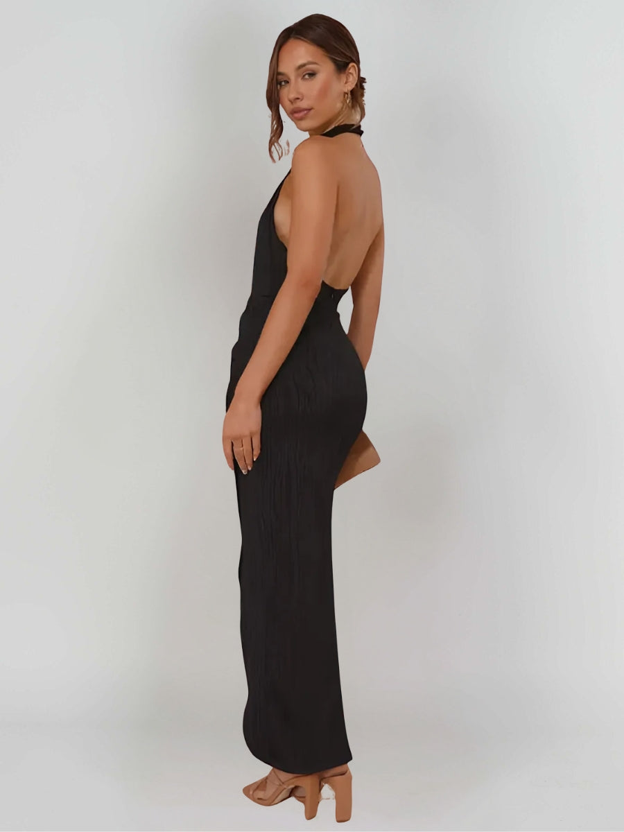 Mirena Robe Longue Halter Fendue