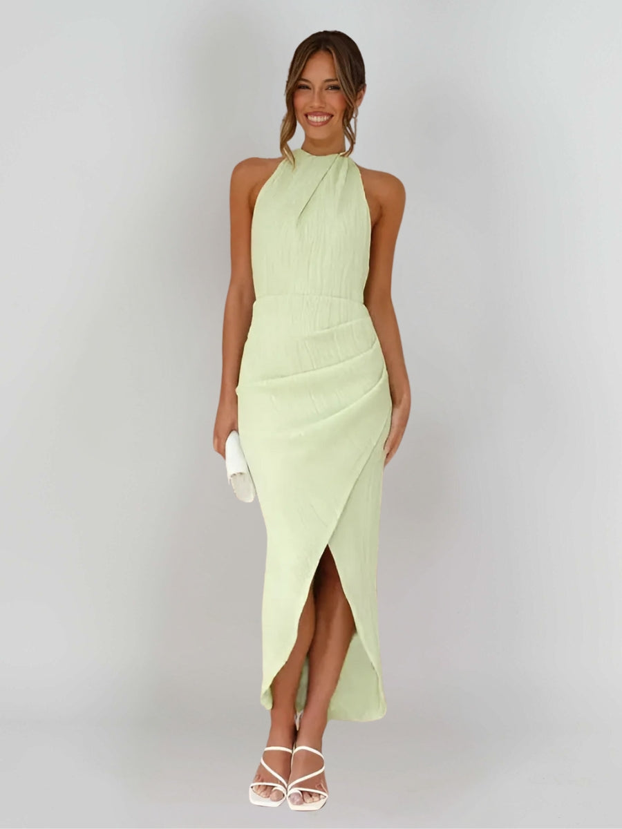 Mirena Robe Longue Halter Fendue